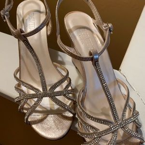 Stunning rhinestone wedge bridal shoe